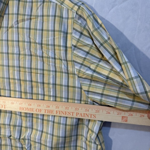 eddie bauer wrinkle free relaxed fit Yellow Striped Plaid Long Sleeve Button TXL - Picture 6 of 10